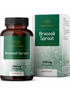 HERBAMAMA Broccoli Sprouts, 1000mg, 100 Capsules  - Image 1