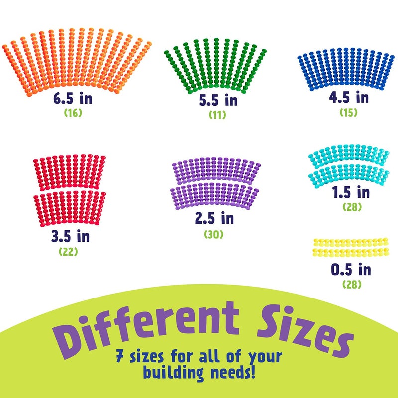 POPULAR PLAYTHINGS Playstix Construction Toy Set with Building Sticks for STEM and Classroom Use, for Kids Ages 4 and Up - 150 Piece Kit - Image 3