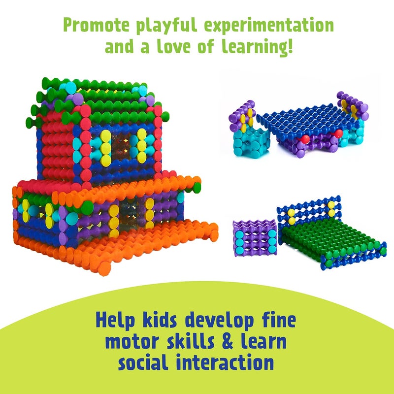 POPULAR PLAYTHINGS Playstix Construction Toy Set with Building Sticks for STEM and Classroom Use, for Kids Ages 4 and Up - 150 Piece Kit - Image 5