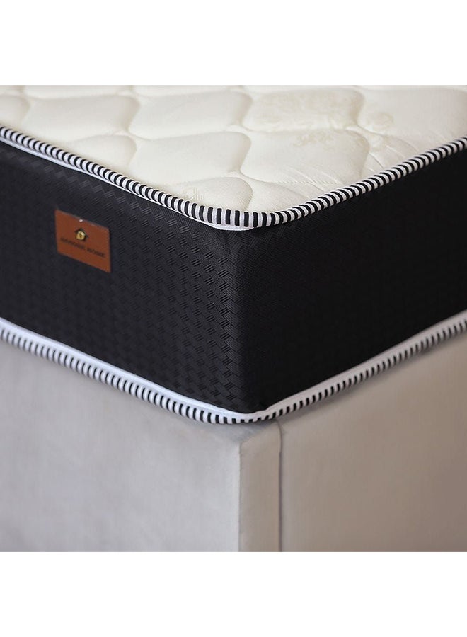 DANUBE HOME Isleep Bonnel Spring Mattress With 1 Pillow Free Medium Firm Feel Spine Balance For Pressure Relief Single L190xW90 cm Thickness 21 cm Cream/Black - Image 1