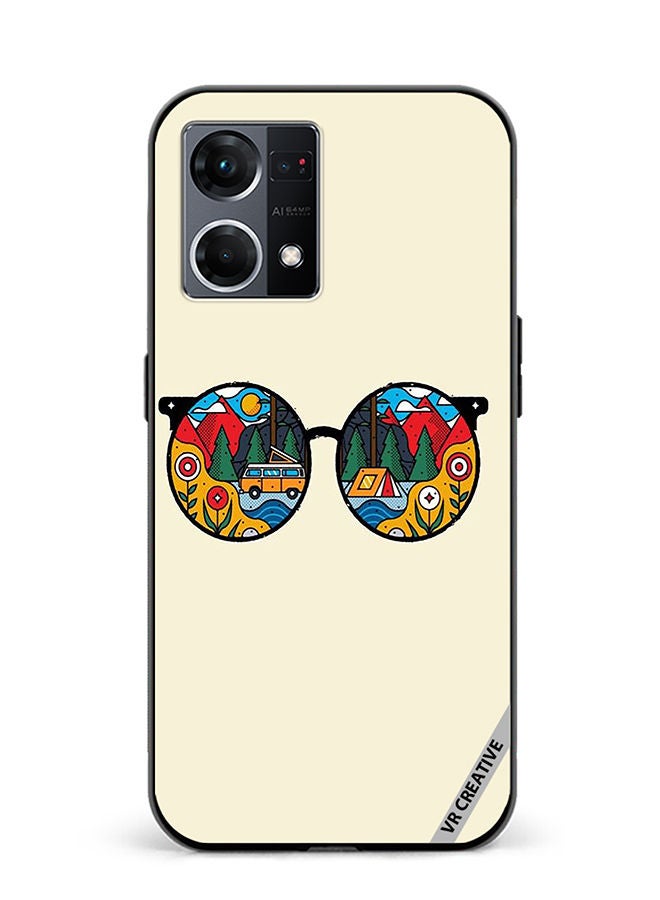 VR CREATIVE Protective Case Cover For Oppo Reno8 4G Glass Design Multicolour - Image 1