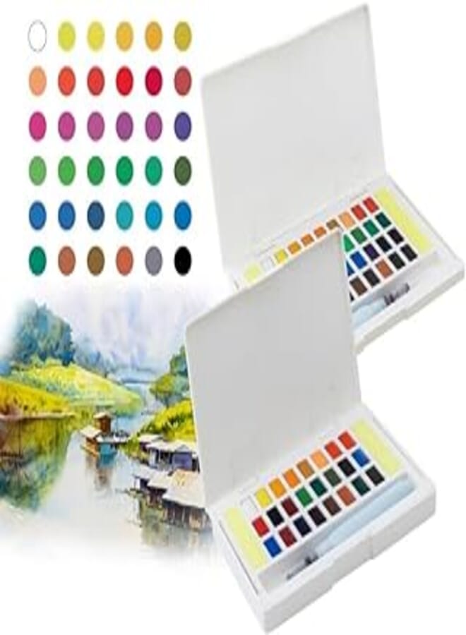 Deli 73889 24-Color Dry Water Color Set, Multicolor