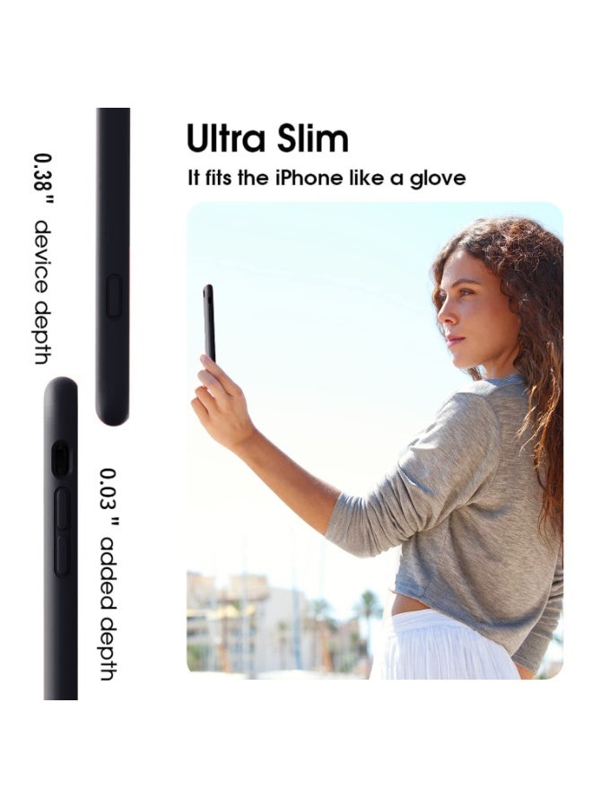 Compatible with iPhone 7/8 Plus Case 5.5 Inch Slim Liquid Silicone 4 Layers Soft Gel Rubber Shockproof Protective Phone Case with Anti Scratch Microfiber Lining (Midnight Grey) - Image 5