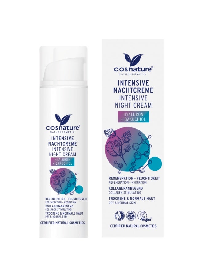 cosnature Intensive Night Cream Hyaluron & Bakuchiol – Restores & Replenishes Skin Overnight – Made in Germany - Image 1