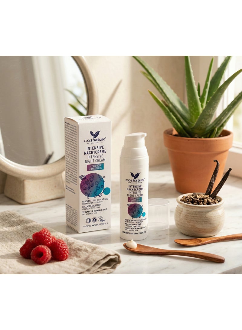 cosnature Intensive Night Cream Hyaluron & Bakuchiol – Restores & Replenishes Skin Overnight – Made in Germany - Image 2