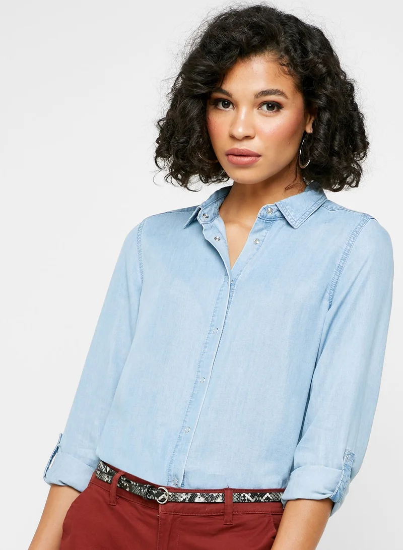 Reserved Longline Denim Shirt