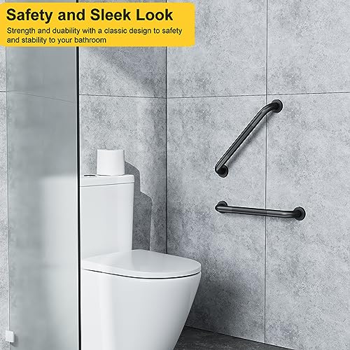 FANHAO 2 Pack Shower Grab Bar, 16 Inch Stainless Steel Bathroom Grab Bar with Anti-Slip Knurled Grip, Shower Handle Bath Handle, Safety Bars for Shower Chair Bench, Senior, Elderly, Handicap - Image 5
