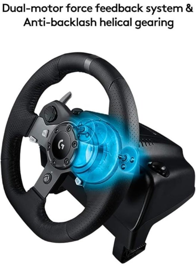 Logics Logitech G920 Driving Force Racing Wheel and Floor Pedals, Real Force Feedback, Stainless Steel Paddle Shifters for Xbox Series X|S, Xbox One, PC, Mac - Black - Image 4