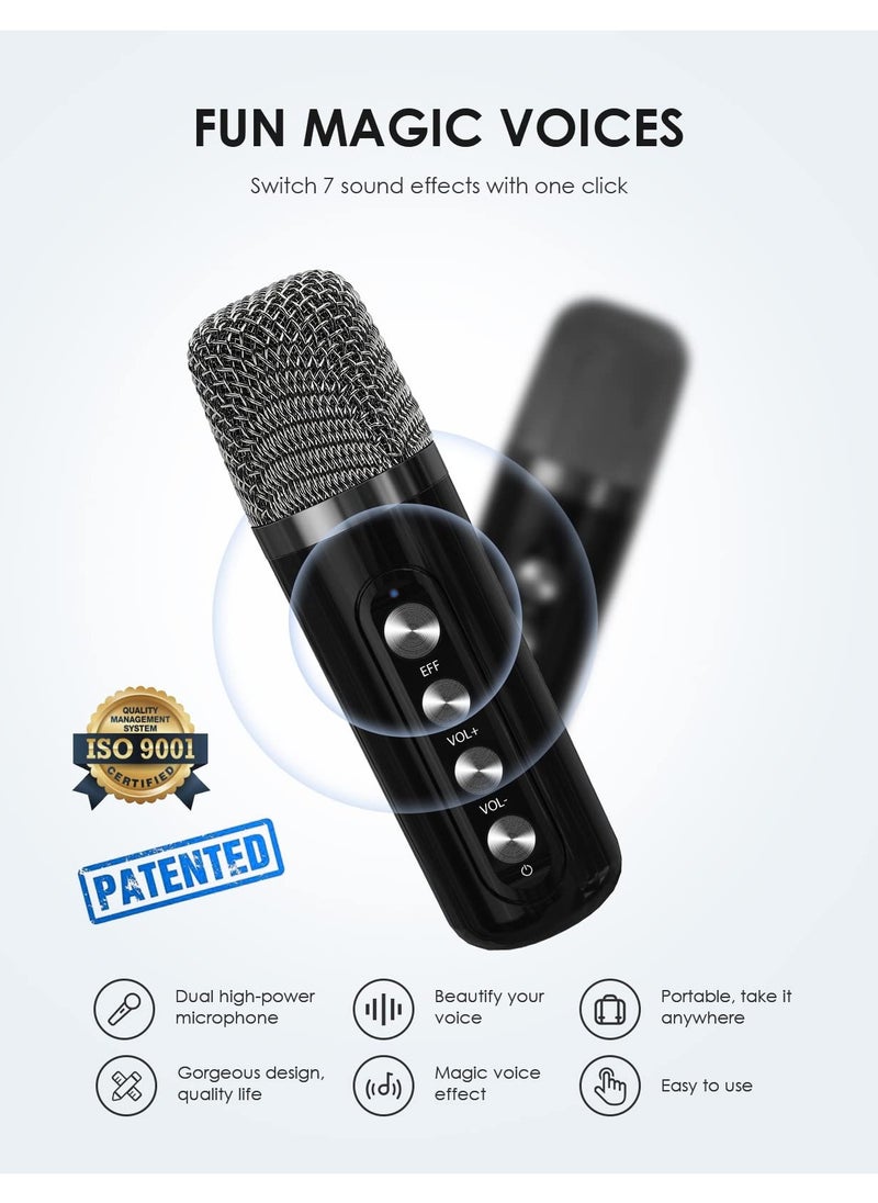 SU.YOSD Karaoke Machine with 2 Wireless Microphone, Portable Bluetooth Speaker, 7 Modes Sound Changing Function, 5 Hours of Playtime Bluetooth, Pro Sound Big Audio and Rich Bass  - Image 4