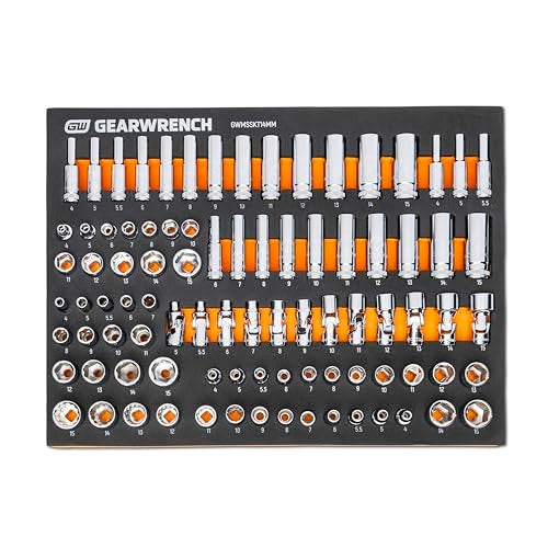 GearWrench مجموعة مفاتيح جير وrench 89 قطعة 14 درايف ماستر مترك في صينية تخزين فوم GWMSSKT14MM - Image 1