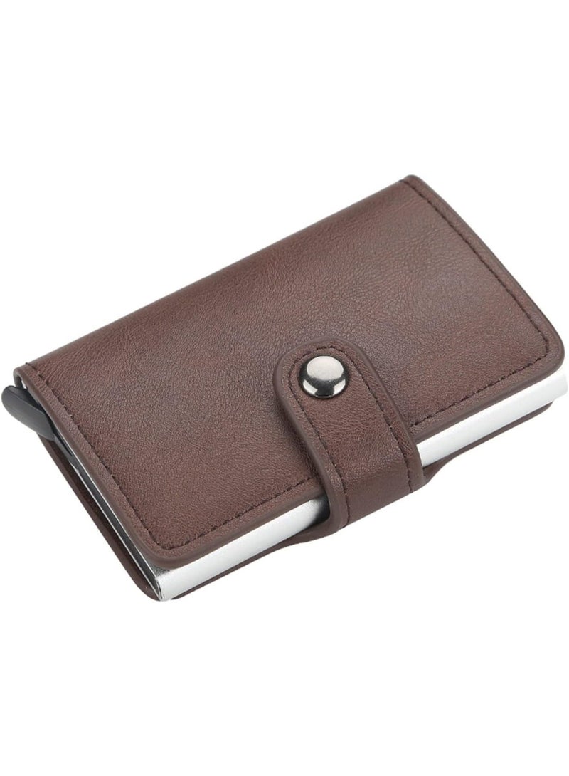 zoba Leather card holder with metal button - practical design-browen-288 - Image 4