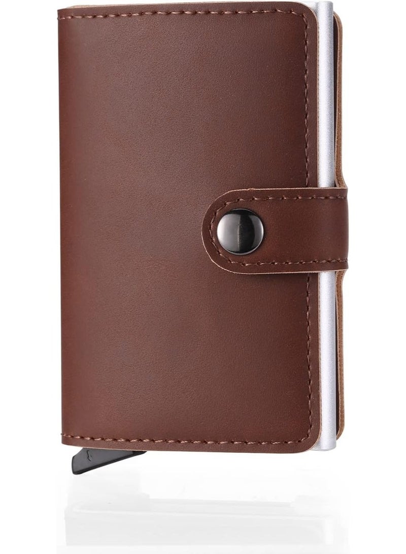 zoba Leather card holder with metal button - practical design-browen-288 - Image 3