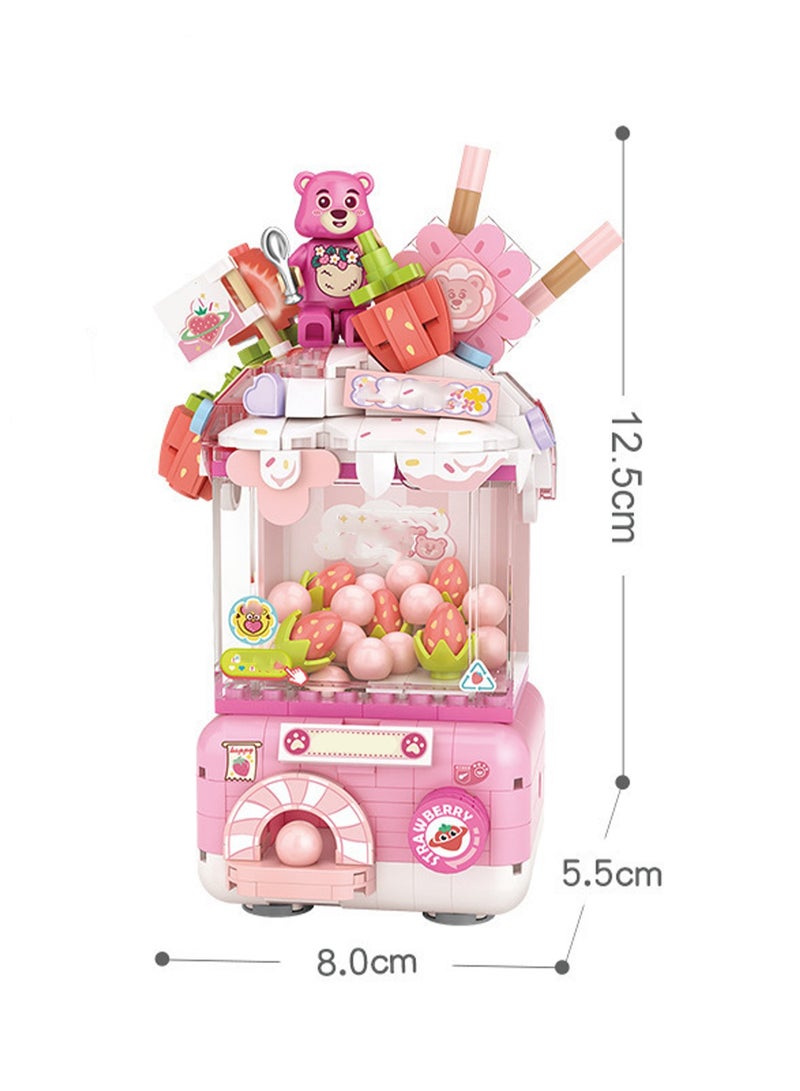 Mini Strawberry Gachapon Machine Toy Model Set Building Blocks Creative Diy Simulation Collection Building Assembly Children'S Toys - Image 2