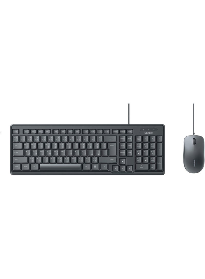 UGREEN Wired Membrane keyboard & Mouse Combo Black- 55915