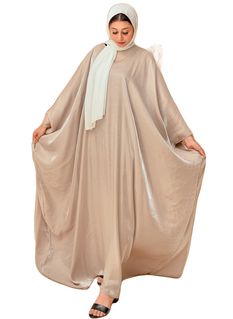 ماركة غير محددة - عباية خليجية باللون البيج مع حزام سري، أنيقة ومناسبة للخروج - Image 1