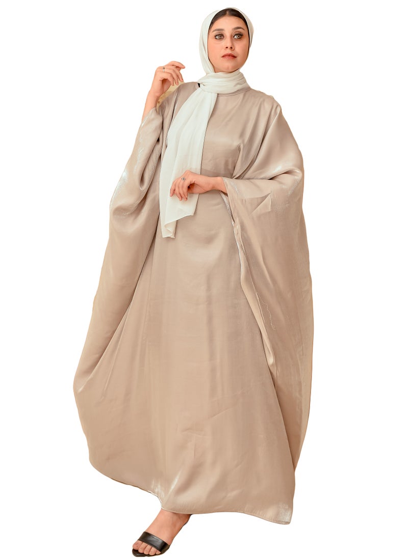 ماركة غير محددة - عباية خليجية باللون البيج مع حزام سري، أنيقة ومناسبة للخروج - Image 1