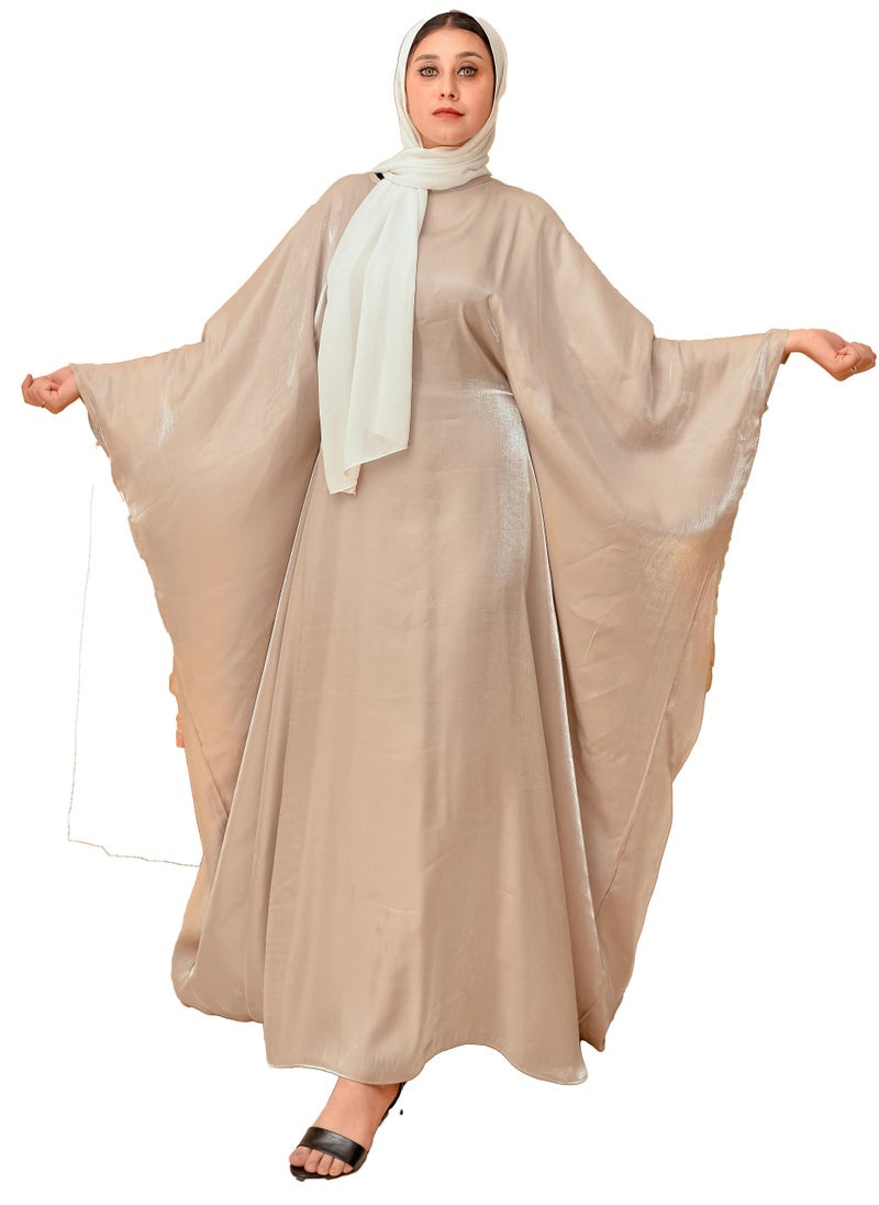 ماركة غير محددة - عباية خليجية باللون البيج مع حزام سري، أنيقة ومناسبة للخروج - Image 1