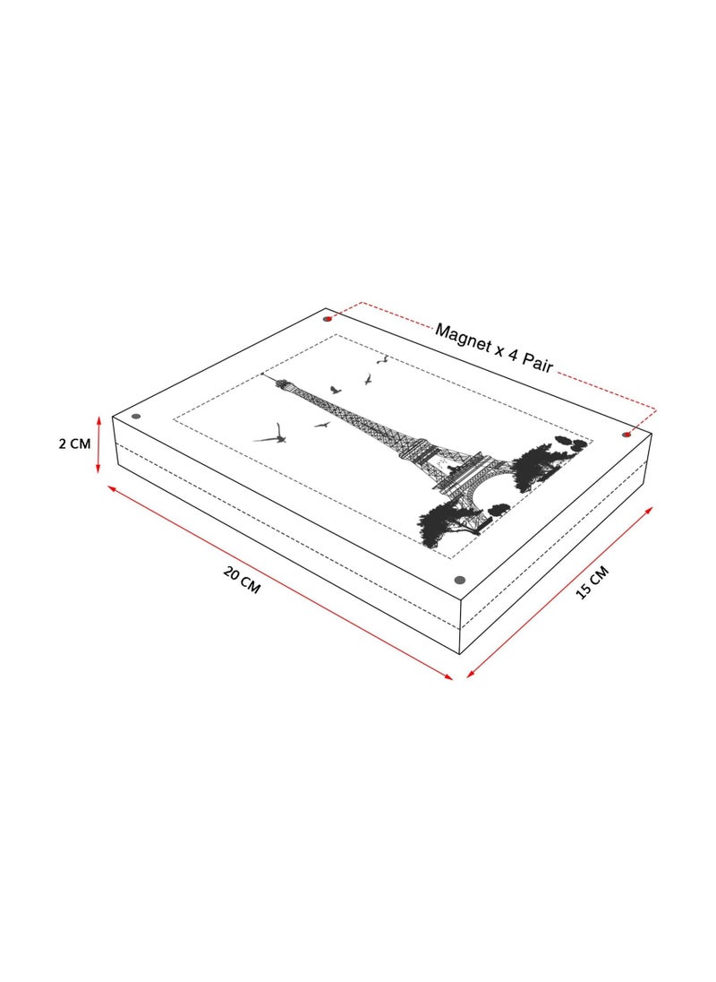 Acrylic Photo Frames 15 x 20 cm (6x8 inch) Magnetic Acrylic Block Picture Frame Desktop Frameless Photograph Display Transparent