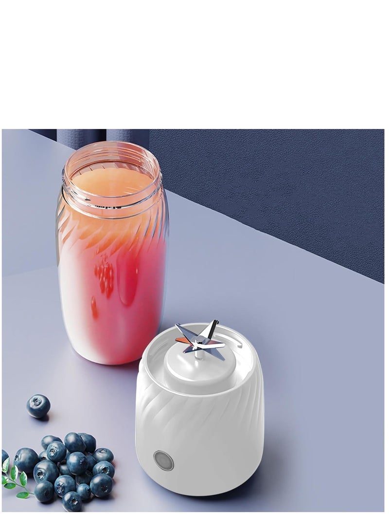 SYOSI Portable Blenders Rechargeable Mini Juicer, Handheld Mini Personals Electric Juicer for Fruit and Vegetables, USB Rechargeable Mini Juicing Cup for Outdoor Sports Travel (White) - Image 5