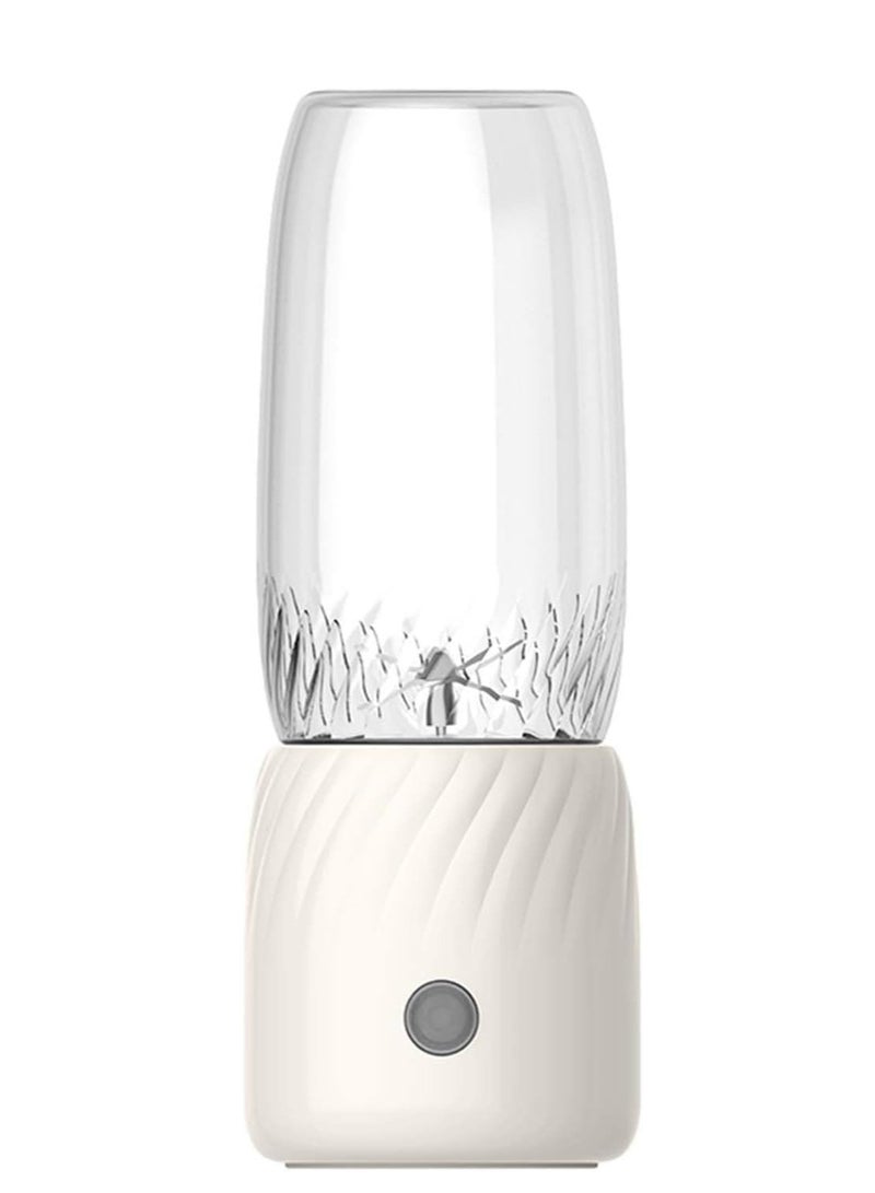 SYOSI Portable Blenders Rechargeable Mini Juicer, Handheld Mini Personals Electric Juicer for Fruit and Vegetables, USB Rechargeable Mini Juicing Cup for Outdoor Sports Travel (White) - Image 2