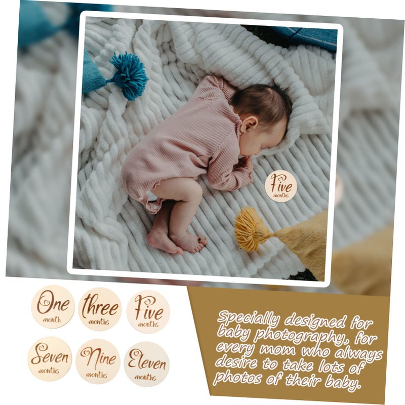 Double Sided Milestone Cards For Baby Photography 6Pcs With Chic Leaf Design - Image 4