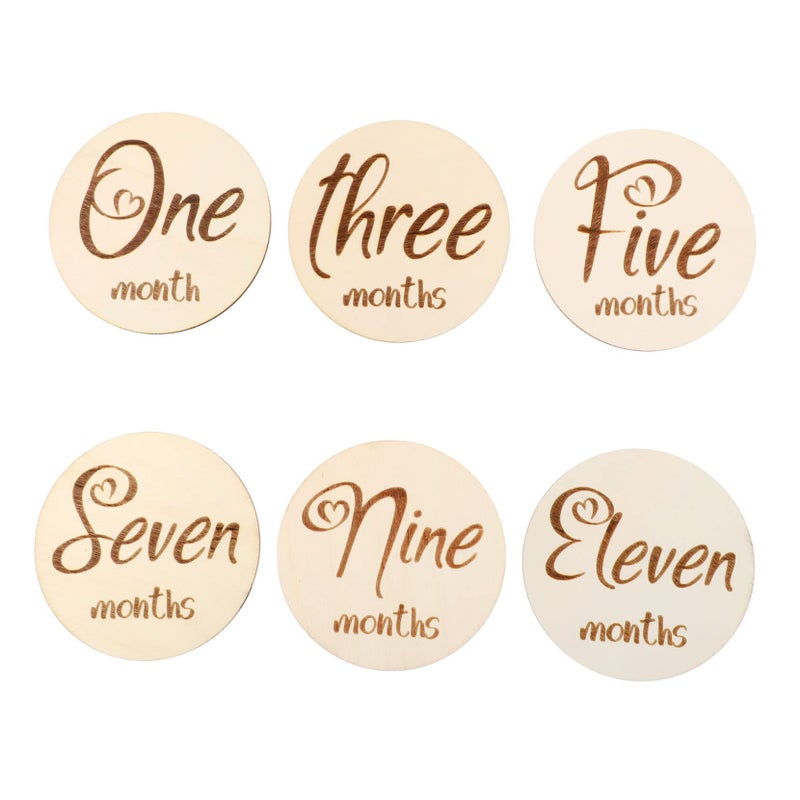 Double Sided Milestone Cards For Baby Photography 6Pcs With Chic Leaf Design - Image 2