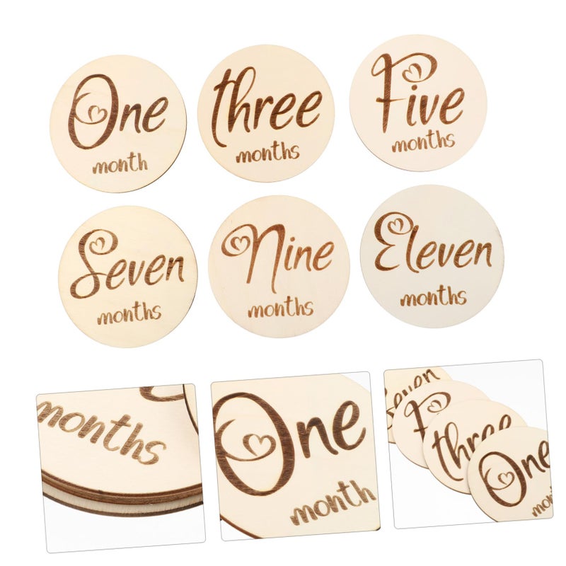 Double Sided Milestone Cards For Baby Photography 6Pcs With Chic Leaf Design - Image 3