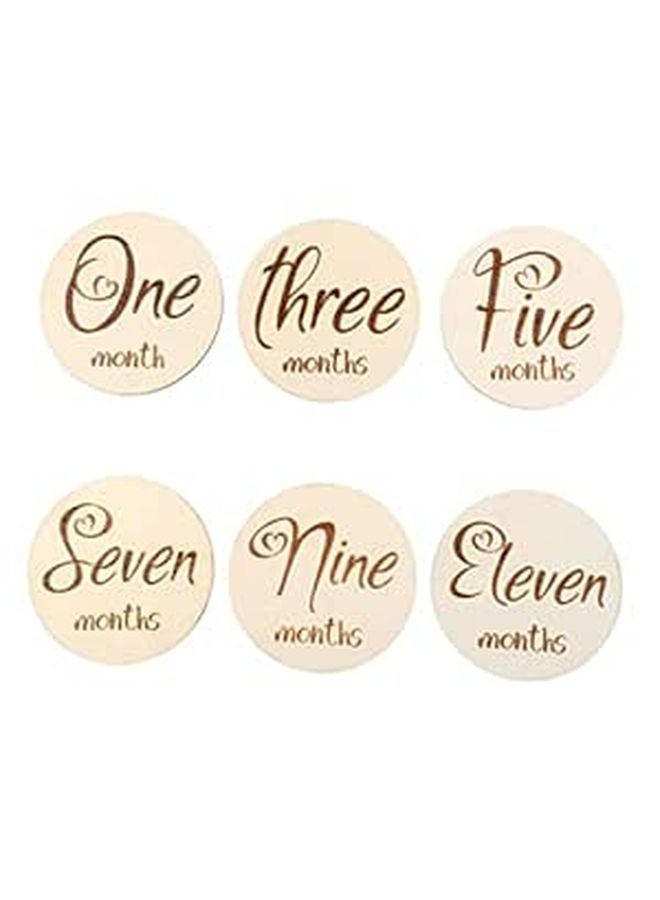 Double Sided Milestone Cards For Baby Photography 6Pcs With Chic Leaf Design - Image 1
