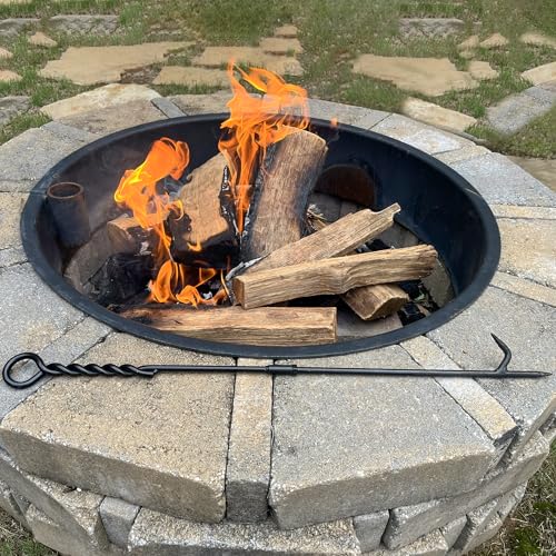 CKLT Fire Poker for Fire Pit Outdoor, 26inch Twisted Rope Design Camping Fireplace Poker, Removable and Portable Fire Pit Accessories, Heavy Duty Solid Steel Fireplace Tool Rust-Resistant Black Finish - Image 5
