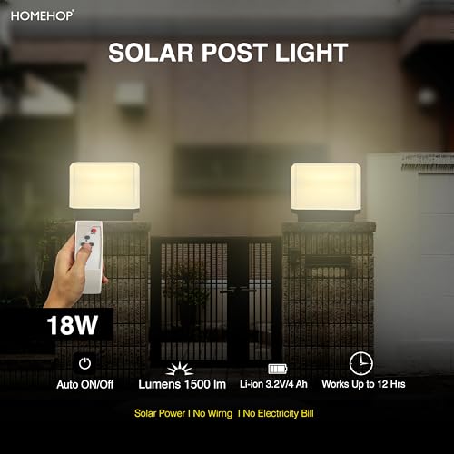 Homehop Solar Light for Garden Waterproof 114 LED Compound Wall Lamp for Home, Garden, Patio, Yard Automatic with Three Color Modes (3.2V/4000mah/ABS/18W) - Image 2