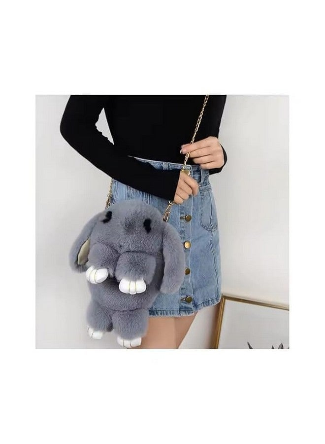 Napp Mall Cute Bunny Sling Bag Fluffy Sling Bags For Girls Kids Rabit Shaped bags Crossbody Plush Purse with Shoulder Chain handbags for Children stylish latest kids sling bags best kids birthday gift - Image 2
