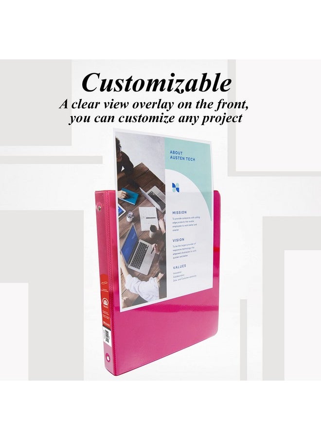 Bazic Products Bazic 3 Ring Binder 12 Economy View Binders Organizer Fuchsia Round Ring Hold 100 Sheets Paper For School Office Home 1Count  - Image 3