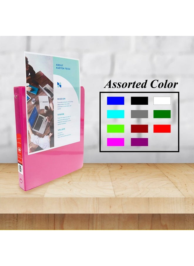 Bazic Products Bazic 3 Ring Binder 12 Economy View Binders Organizer Fuchsia Round Ring Hold 100 Sheets Paper For School Office Home 1Count  - Image 2