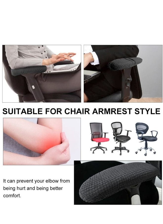 Generic - Chair Arm Pad Covers, Office Chair Armrest Cover Removable Elastic Washable Waterproof Fabricchair Armrest Covers Soft Armrest Cushion Pad For Home Or Office Chair(2 Pair Black) - Image 1