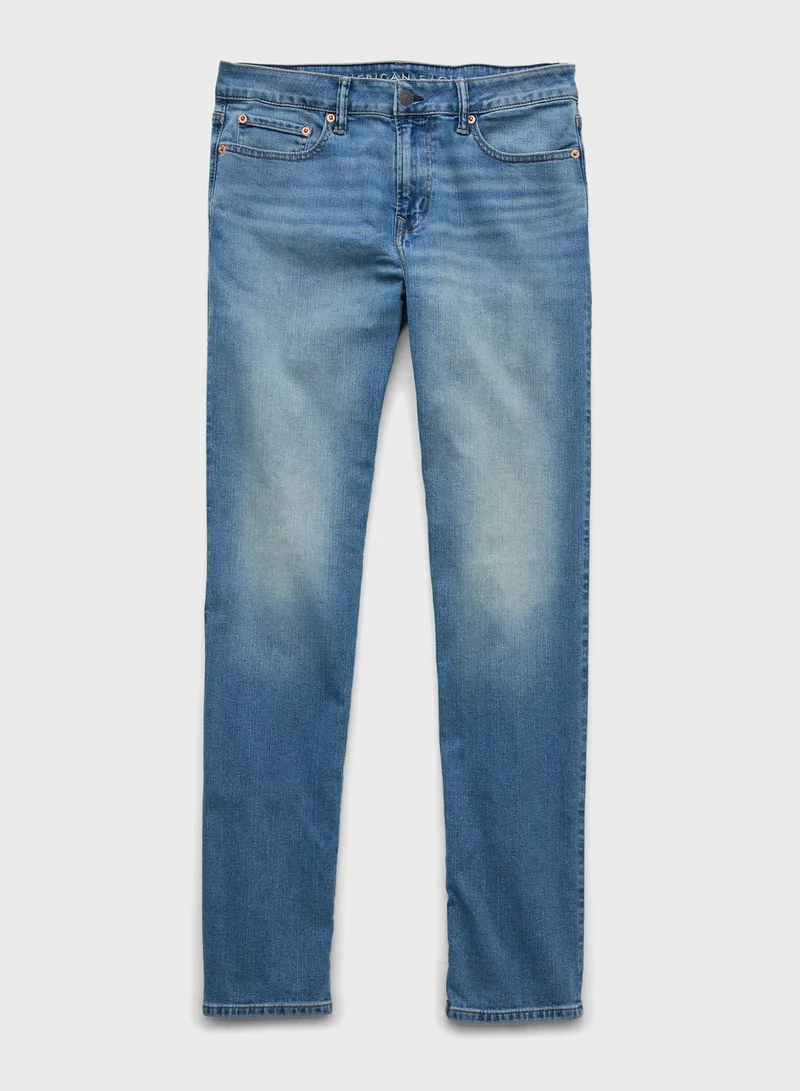 American Eagle Light Wash Straight Fit Jeans
