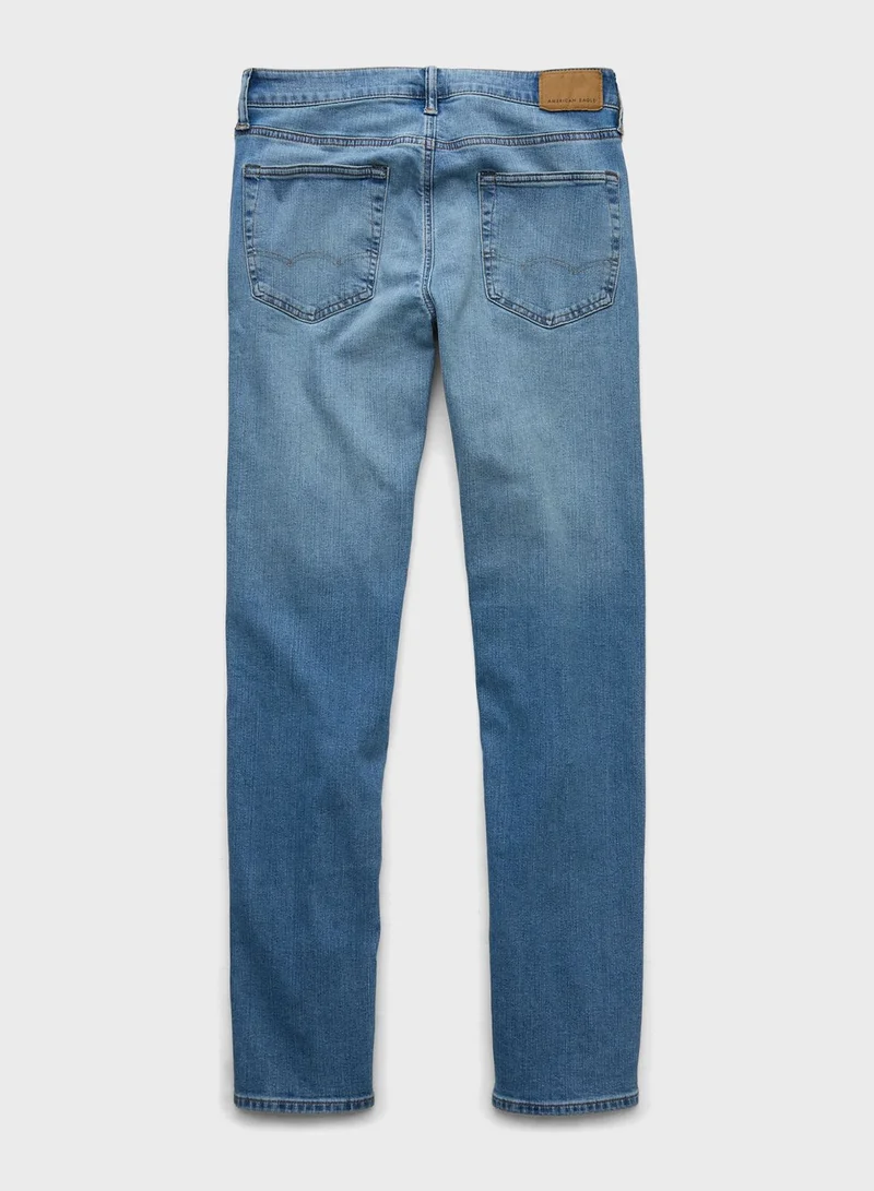 American Eagle Light Wash Straight Fit Jeans