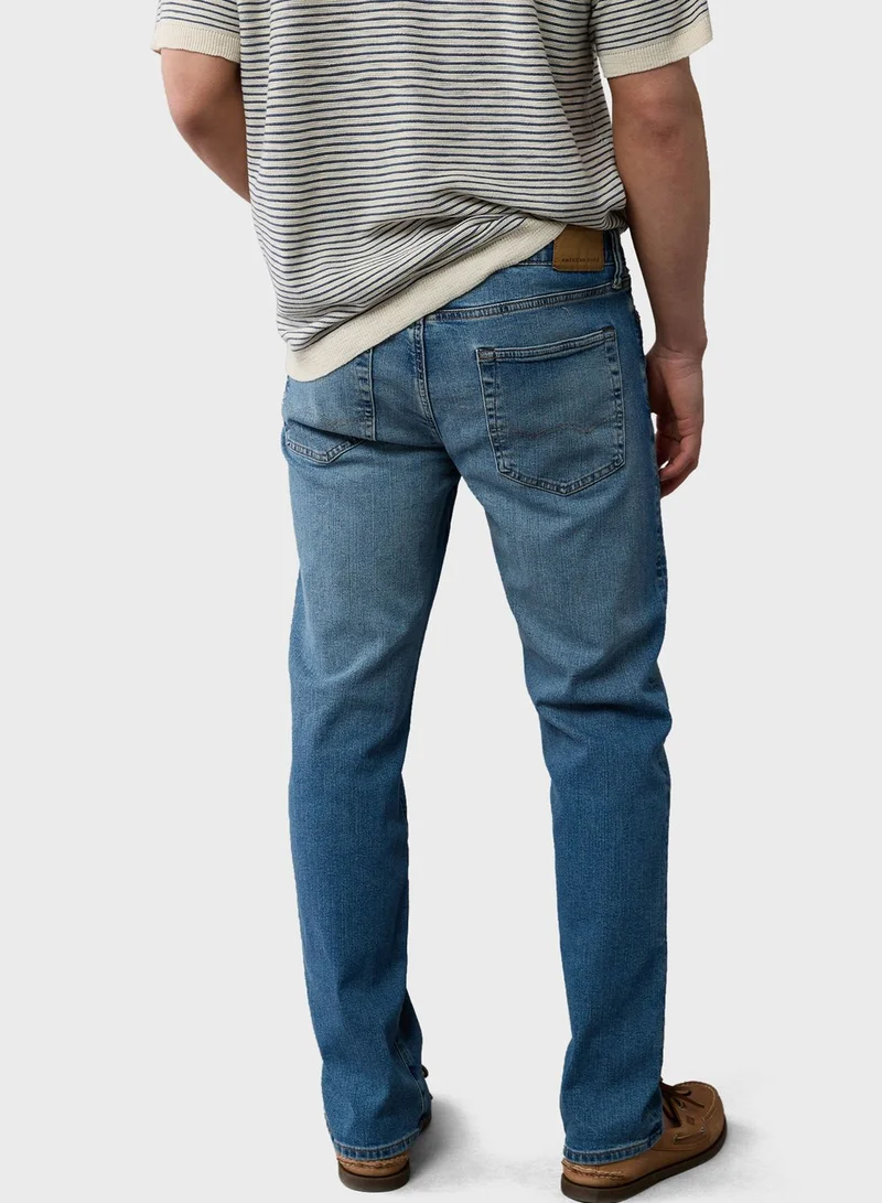 American Eagle Light Wash Straight Fit Jeans