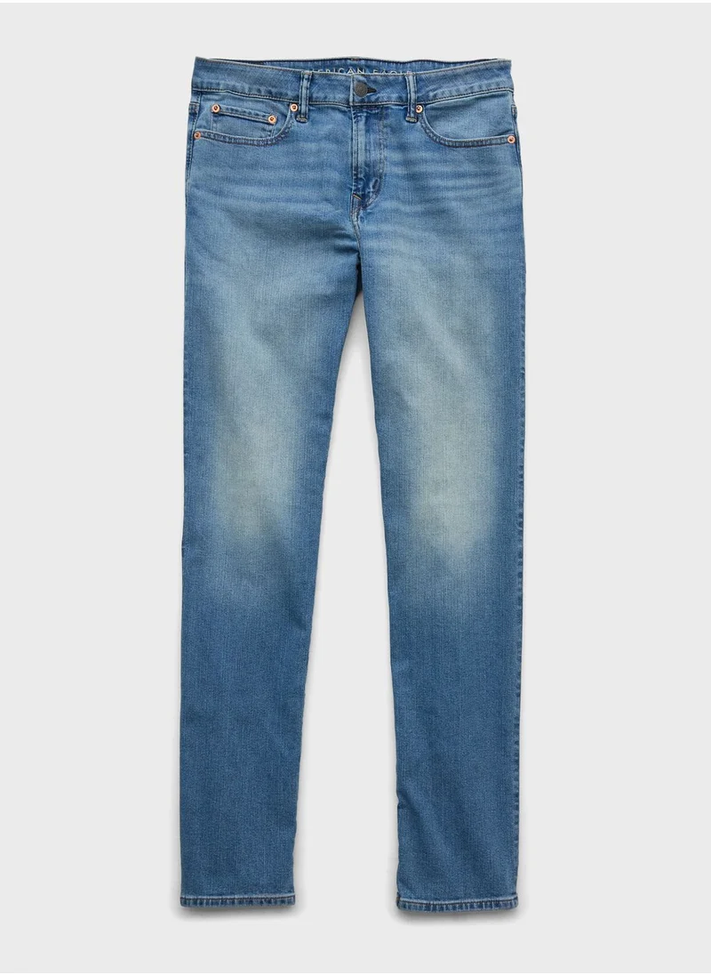 American Eagle Light Wash Straight Fit Jeans