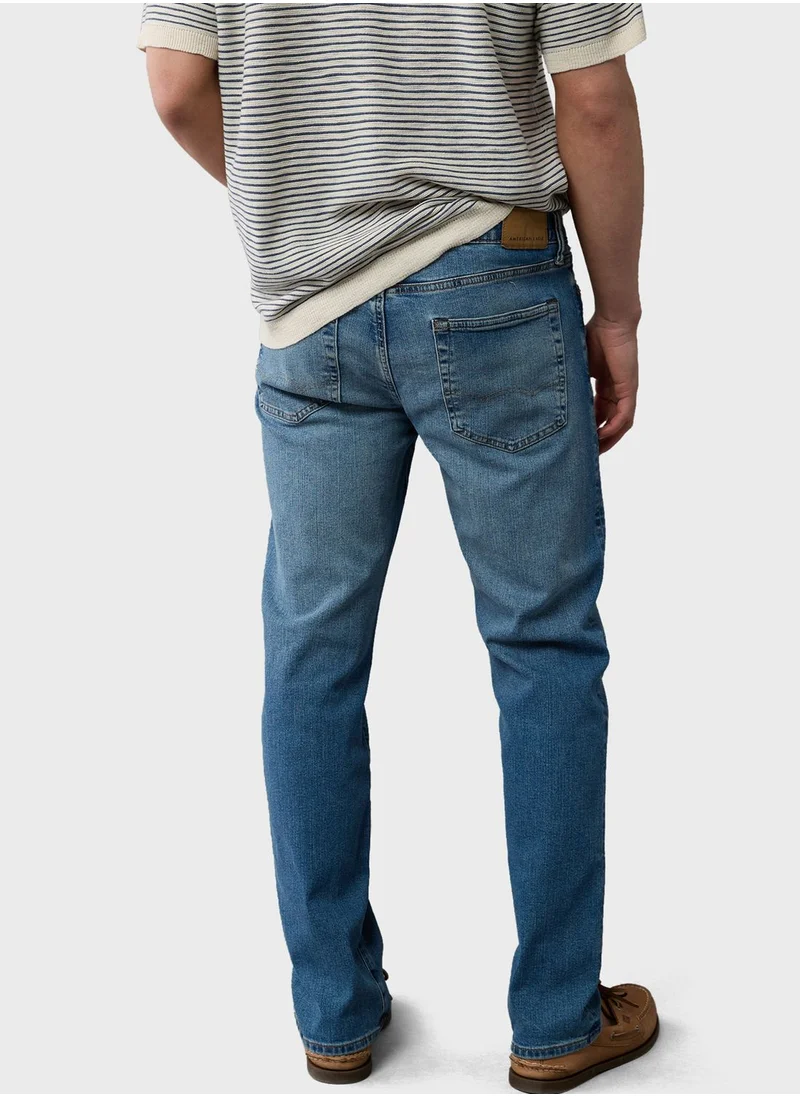 American Eagle Light Wash Straight Fit Jeans