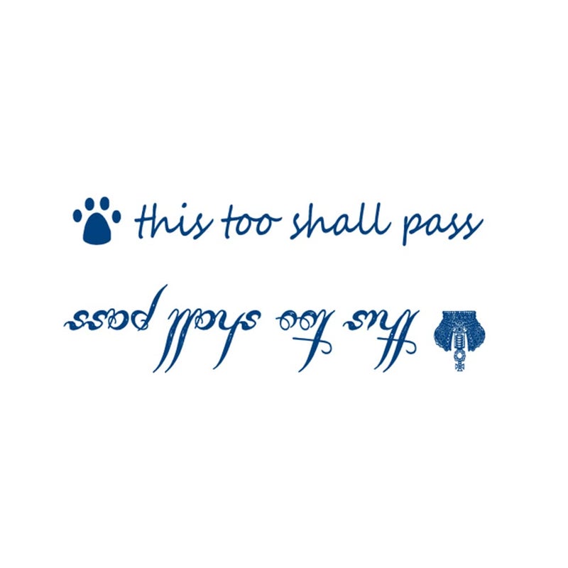 Oottati Semi Permanent Lasts 1-2 Weeks Waterproof Small Cute Temporary Tattoos, Realistic Look, No Adhesive, No Reflection Adult Body Art Stickers 2 Sheets Words Quotes This Too Shall Pass