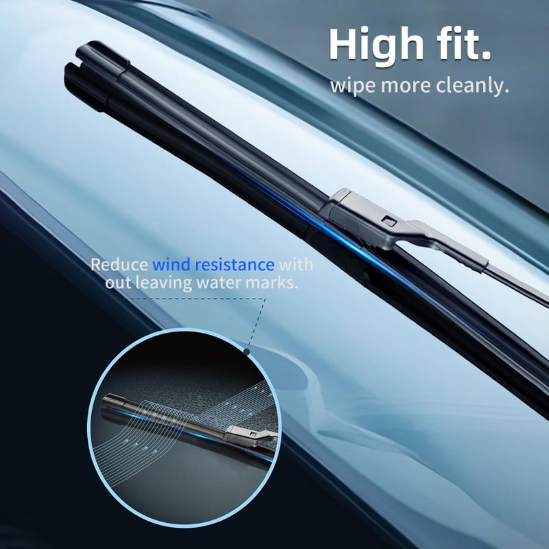 CYBERBEANS Silicone Windshield Wipers Replacement 26 and 20 Inch for Tesla Model Y Wiper Blades Accessories 2020-2024 (Not fit Juniper) (Set of 2) Top Lock - Image 5