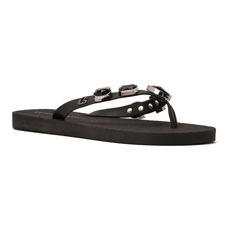Black Flip-Flop with Rhinestones