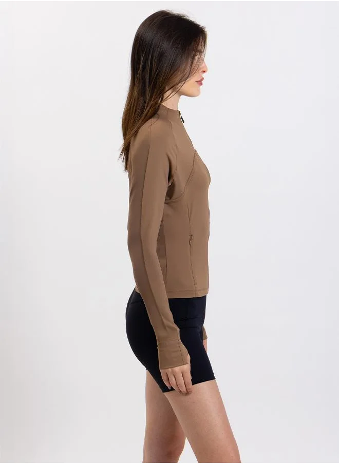 SHAPES SOFT ZIP-UP TOP
