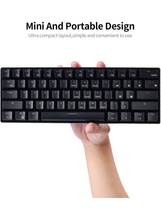 NIBEMINENT 61 Keys Mini Mechanical Keyboard Black - Image 3