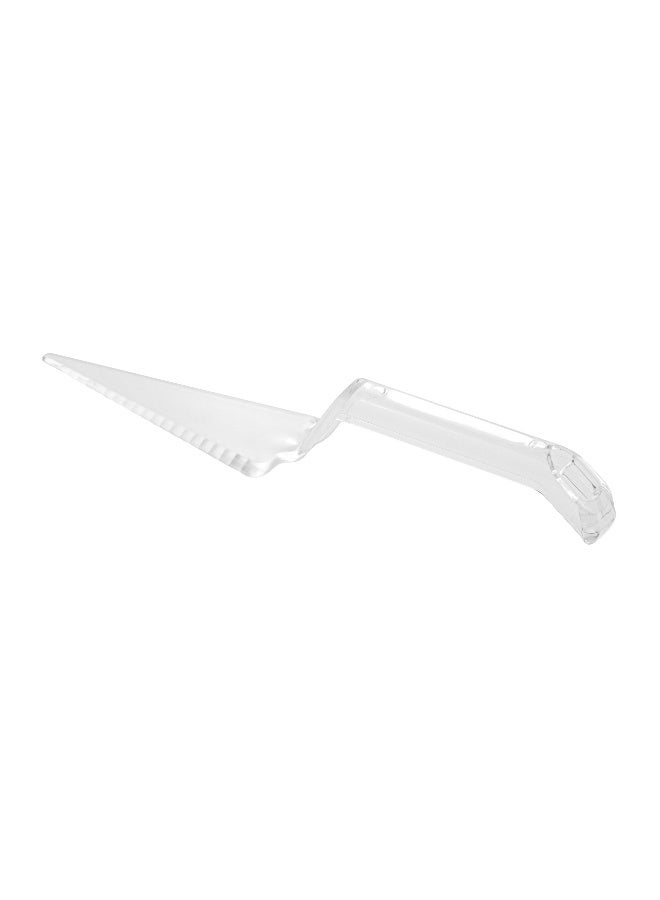 Restaurantware Cater Tek 10 x 2 x 1 Inch Pie Servers, 100 Disposable Pie Spatulas - Serrated Edges, Triangle Shape, Clear Plastic Pie Cutter And Slicers, With Handle, Serves Cake, Pie And Pizza - Image 2