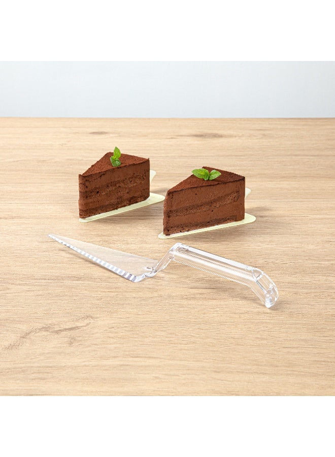 Restaurantware Cater Tek 10 x 2 x 1 Inch Pie Servers, 100 Disposable Pie Spatulas - Serrated Edges, Triangle Shape, Clear Plastic Pie Cutter And Slicers, With Handle, Serves Cake, Pie And Pizza - Image 4