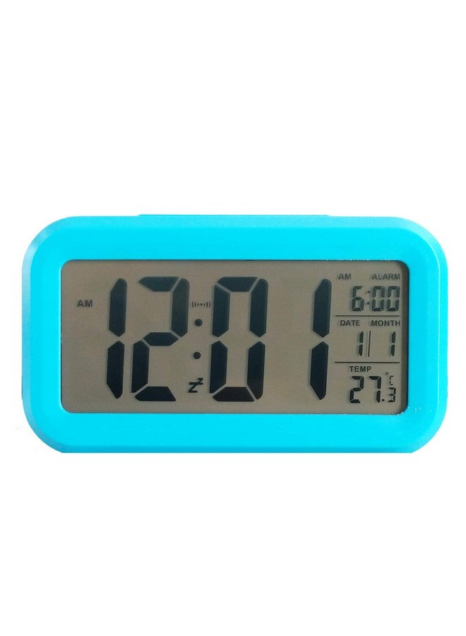 Ajanta Quartz Plastic Digital Alarm and Table clock, (13 x 8 x 4 cm, Blue ODC 210) - Image 1