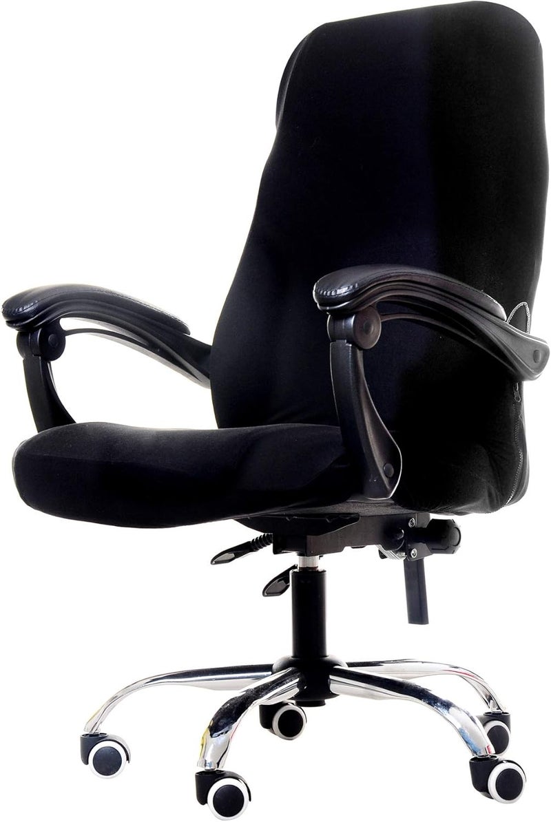 Deisy Dee Computer Office Chair Covers for Stretch Rotating Mid Back Chair Slipcovers Cover ONLY Chair Covers C162 (Black) - Image 1