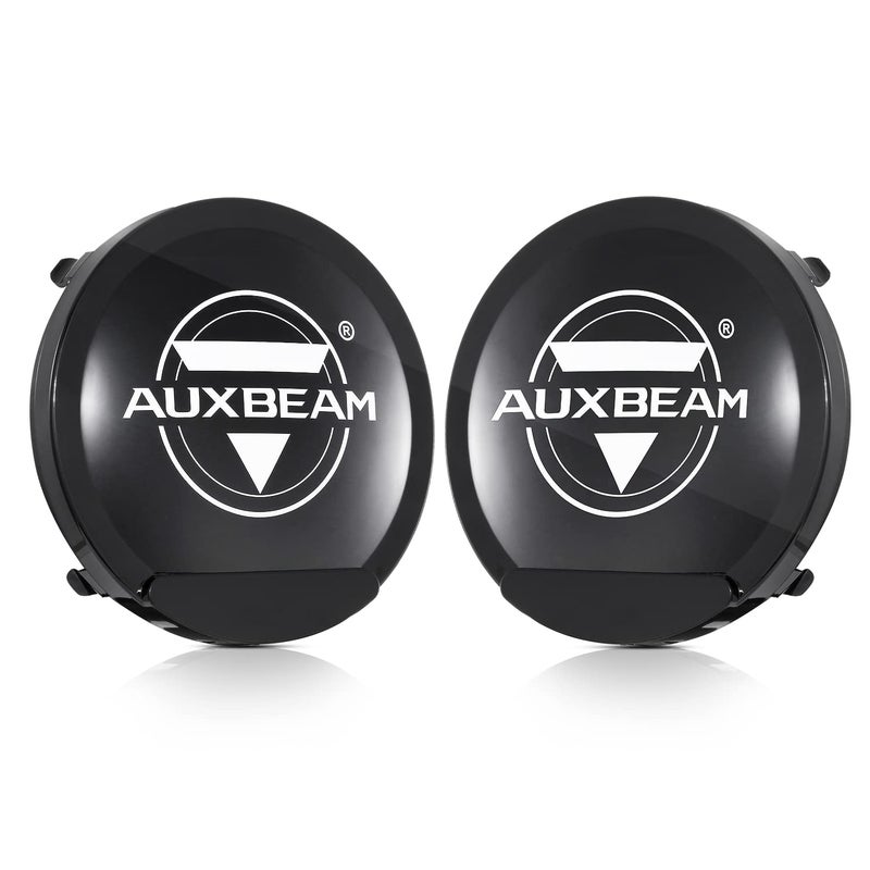 Auxbeam 7 Inch Round Offroad Light Covers Round Black Light Cover with Logo for 7 Inch Diameter Round Driving Off Road Lights Bumper Roof Lights Pair