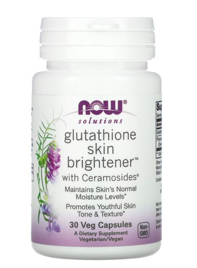 now Solutions Glutathione Skin Brightener 30 Veg Capsules